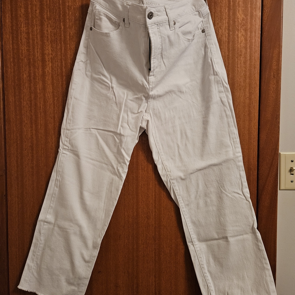 Women's White Cropped Jeans